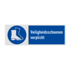 Veiligheidsbord met pictogram en tekst Veiligheidsschoenen verplicht