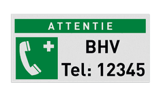 BHV Reddingsbord - ATTENTIE Noodtelefoon BHV met nummer