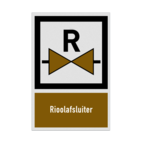 Bord met pictogram en tekst Rioolafsluiter