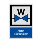 Bord met pictogram en tekst Water hoofdafsluiter