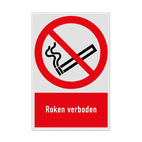 Verbodsbord met pictogram en tekst Roken verboden
