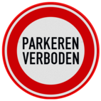 Verkeersbord parkeren verboden - reflecterend