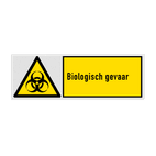 Veiligheidsbord met pictogram en tekst Biologisch gevaar