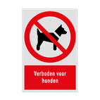 Verbodsbord met pictogram en tekst Verboden voor honden