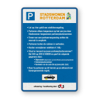 Informatiebord parkeerreglement G4S - Stadswonen Rotterdam - Reflecterend