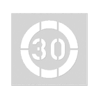 Wegmarkering spuitmal PVC (5mm) - Sjabloon zone 30