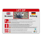 Informatiebord Vogelgriep met 3 talige instructie | Zeeland Veilig