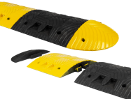 Verkeersdrempel rubber compleet - 5-10km/u - 72mm hoog - geel zwart
