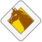 Reflecterende sticker, magneet of bord - Paard