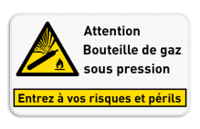 Panneau d'avertissement W029 - Texte personnalisable + bannière