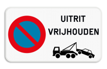 Parkeerverbod - uitrit vrijhouden - wegsleep pictogram