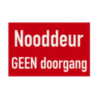 Bord nooddeur geen doorgang rood/wit - reflecterend