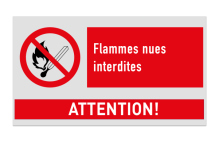 Panneau d'interdiction - P003 - Interdiction de fumer et de faire du feu + texte