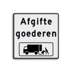 Verkeersbord afgifte goederen laden/lossen vrachtverkeer - reflecterend