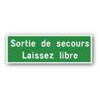 Panneau de sortie de secours 500x200mm vert/blanc