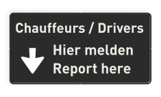 Verkeersbord hier melden / report here - reflecterend