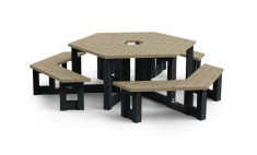 Table pique-nique ronde - Bicolore - Modèle Siena