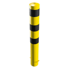 Rampaal Ø152mm staal verzinkt - geel/zwart - 1200/1500/2000mm - met grondanker