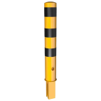 Rampaal Ø152x1000mm staal verzinkt - geel/zwart - verwijderbaar met grondstuk