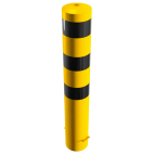Rampaal Ø193mm staal verzinkt - geel/zwart - 1200/1500/2000mm - met grondanker