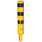 Rampaal Ø193mm staal verzinkt - geel/zwart - 1000mm - verwijderbaar met grondstuk