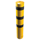 Rampaal Ø273mm staal verzinkt - geel/zwart - 1500/2000mm - met grondanker