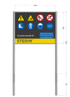 Informatiebord met portaalsysteen TS-R70 met informatiebord (2:3) - reflecterend