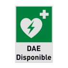 Autocollant ou panneau - E010 - Présence d'un défibrillateur automatique externe (DAE)
