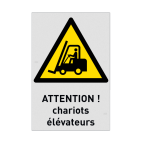 Autocollant - W014 - Attention aux chariots élévateurs et autres véhicules industriels