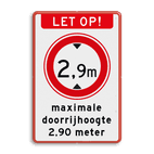 Verkeersbord - Maximale doorrijhoogte (RVV C-19) - reflecterend - BT25