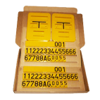 Aanwijsbord kunststof 120x160mm compleet - geel gasleiding (2 stuks)