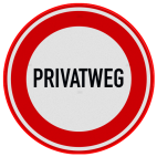Verbotsschild Privatweg durchgang verboten - reflektierend