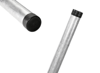 Rohrpfosten Stahl feuerverzinkt Ø60mm inkl. Erdanker und Rohrkappe