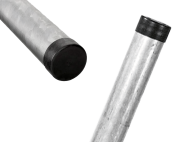 Rohrpfosten Stahl feuerverzinkt Ø76mm inkl. Erdanker und Rohrkappe