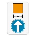 Verkeersbord SB250 D4 rechtdoor - Verplicht rechtdoor voor voertuigen die gevaarlijke goederen vervoeren
