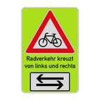 Warnschilder - Radverkehr kreuzt von links und rechts