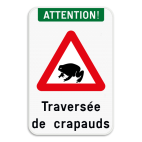 Panneau routier - Attention aux crapauds qui traversent