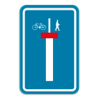 Verkeersbord SB250 F45b - Doodlopende weg, uitgezonderd voetgangers en fietsers