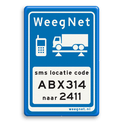 Verkeersbord 40x60 WeegNet - Sms code