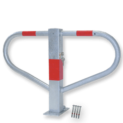 Antiparkeerbeugel IB20 500x800x70mm verzinkt, NEERKLAPBAAR - bodemmontage