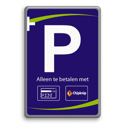 Parkeerbord met chipknip en eigen ontwerp