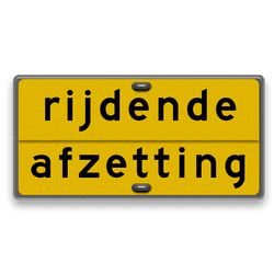 Klapbord geel/zwart 1180x600mm met grijsstand - rijdende afzetting
