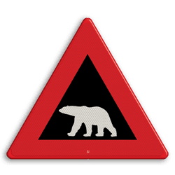 Noorse verkeersbord Waarschuwing Overstekende polar bear