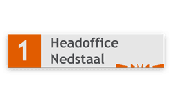 Vlak bedrijfsnaambord 700x150mm met nummer