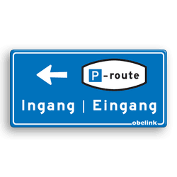 Bewegwijzering 2:1 blauw/wit/zwart - EIGEN ONTWERP