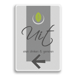 Rechthoekige informatiebord met uw ontwerp of logo