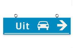 Verwijsbord kokerprofiel 400x100mm voor route auto - met ophangogen