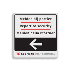 Vierkant routebord met Full-color opdruk, pijl en logo