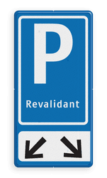 Verkeersbord RVV E08 eigen tekst - 2 pijlen