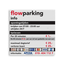 Vlak informatiebord vierkant AluPanel met parkeerinformatie